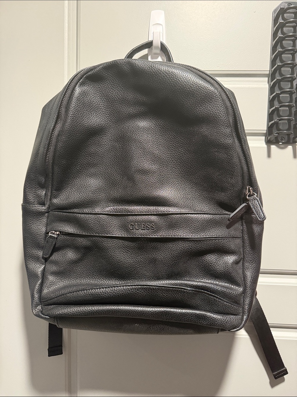 Guess Black Pebbled Leather Backpack